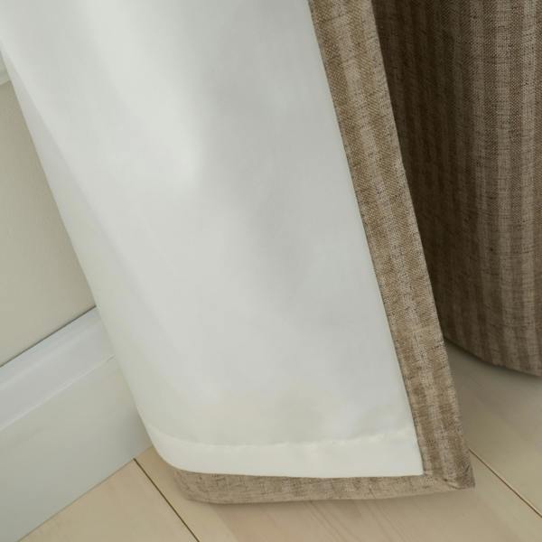 Bianca Chenille Stripe Lined Eyelet Curtains Natural