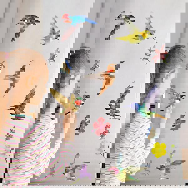 WALPLUS (WSW3003 x 2 PACKs) - Big Hummingbirds Window Clings