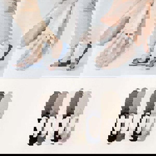 Anyfootwear 5 Pairs Size 5-11 Fashion No Show Thin Invisible Solid White Sock High-quality Breathable Ankle length For Men Woman Foot Accessories