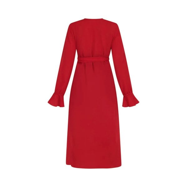 Houli midaxi wrap dress red