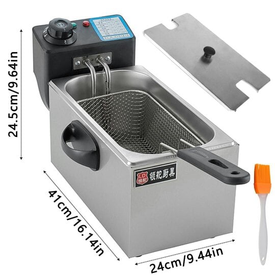 Havendro 4L Commercial Electric Deep Fryer Fat Chip Frying Pan & Basket Stainless Steel