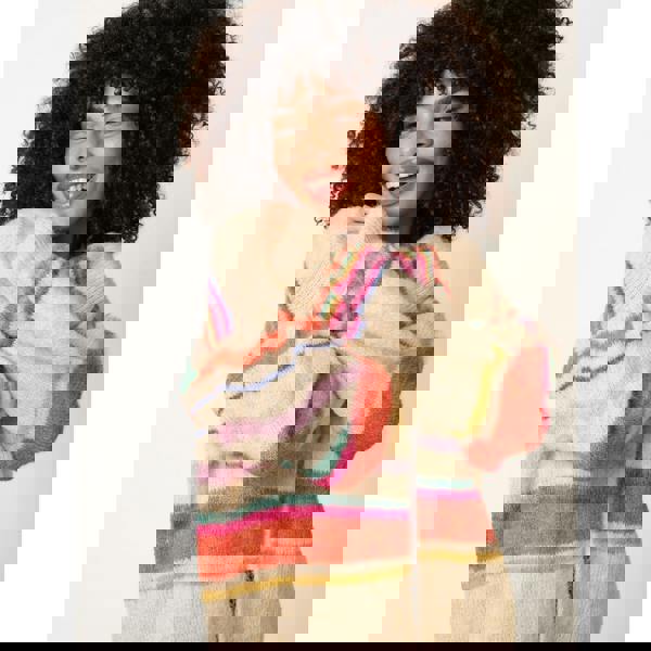 Blue Vanilla Multi Coloured Stripe Cardigan