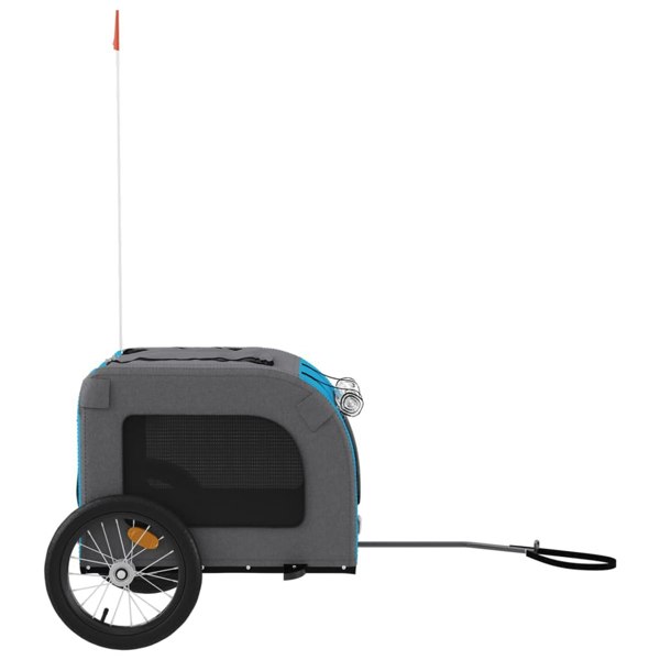 Berkfield Dog Bike Trailer Blue and Grey Oxford Fabric and Iron