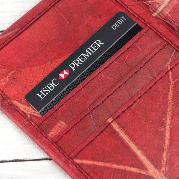 Abode Home & Gifts Leaf Leather Passport Cover | Red