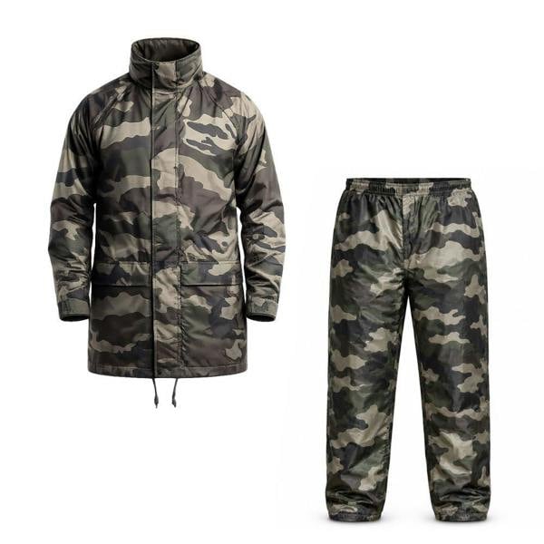 Arctic Strom Orbit waterproof camouflage jacket and trouser set on white background