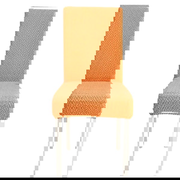 Anyseat Orange Knitted Design Elastic Chair Cover for Dining Room