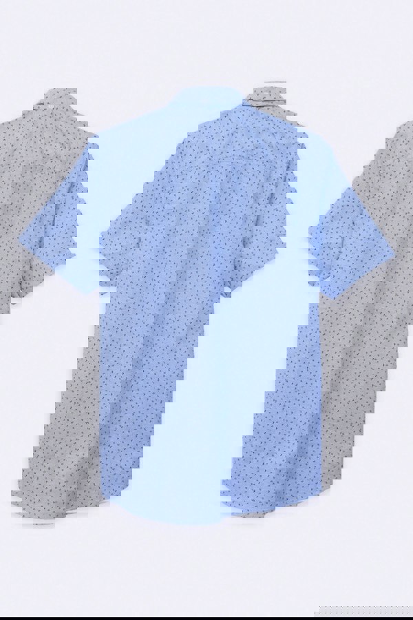 ENORSIA Printed Short Sleeve Shirt with Polka Dots and Comfortable Fit