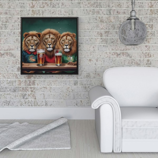 Warren Reed Lions Watching The Game Framed Canvas