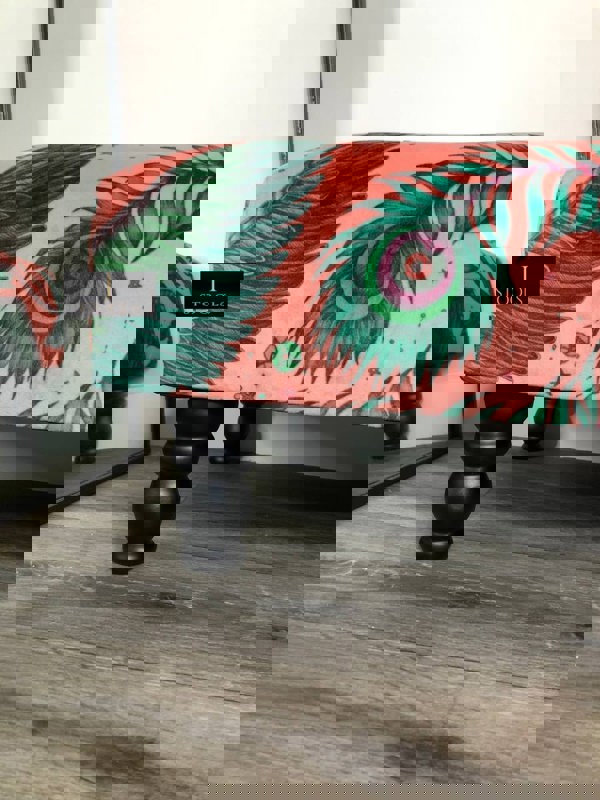 Made to measure available | contact us | Lynx Printed multicolour Fabric Footstool - ISTOOLS