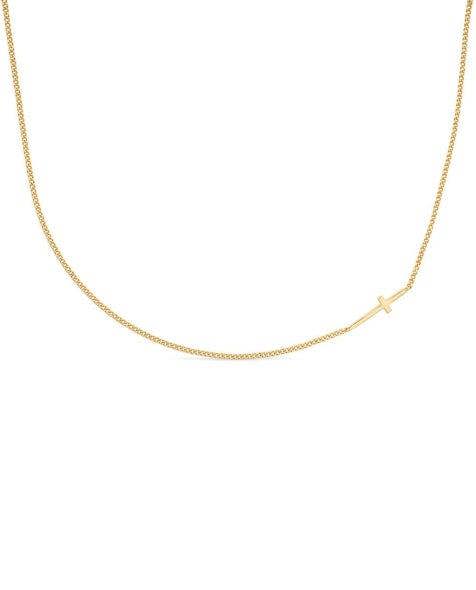 Dainty 14K Gold Cross Choker Necklace - Necklaces - Elk & Bloom