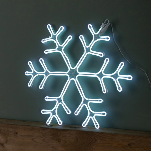 Samuel Alexander 59cm x 56cm Light up Neon Flex Christmas Snowflake with Blue & White LEDs