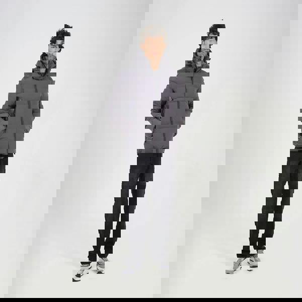 Brave Soul Grey Padded Hooded Zip-Up Jacket - Grey Image 3