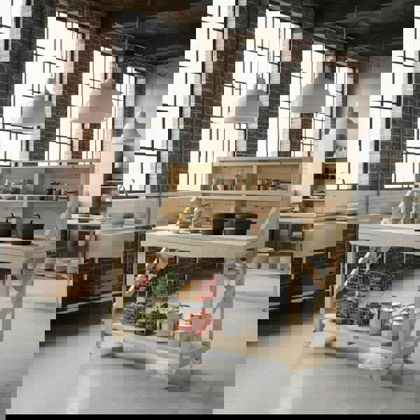 Arbor Garden Solutions Acorn Wooden Workbench With Back Panel and Wheels