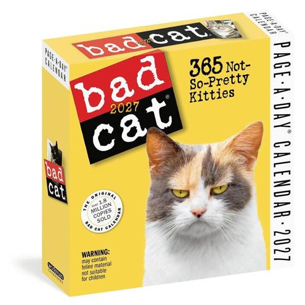 Bad Cat Desk Calendar 2027, Desk Calendars, Day To View, Cats, Gift