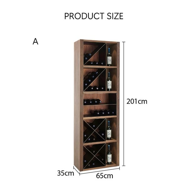 Grace Wine Cabinet, Solid Wood with low bookshelf cabinet