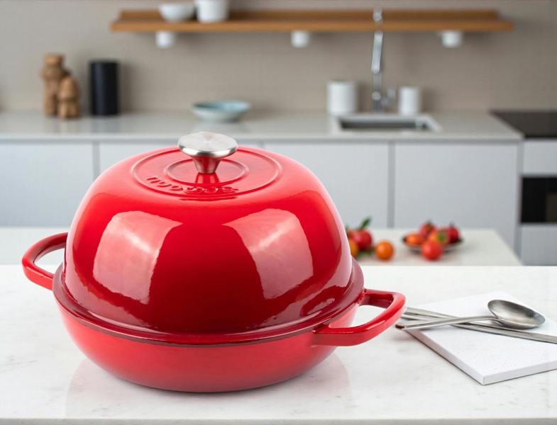 Sourdough By The Sea 5.6L Cast Iron Dutch Oven Bread Pot – Perfect for Sourdough Baking, Stews & More