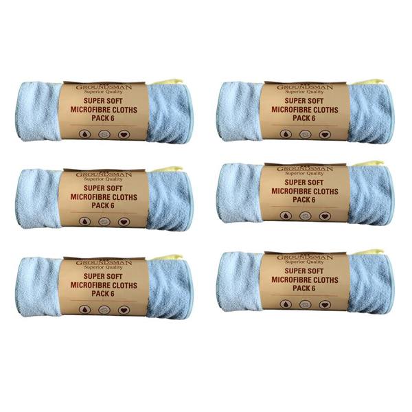 Groundsman Microfibre Cleaning Cloths (Pack of 6) - Multicoloured - 