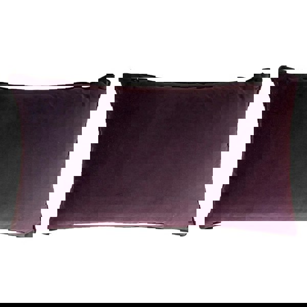Wylder Mogori Leaf Velvet Piped Cushion Cover - Aubergine