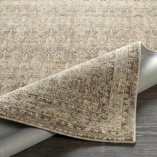 Livabliss Arda-Vintage Taupe Brown Grey Traditional Boho Fringe Rug