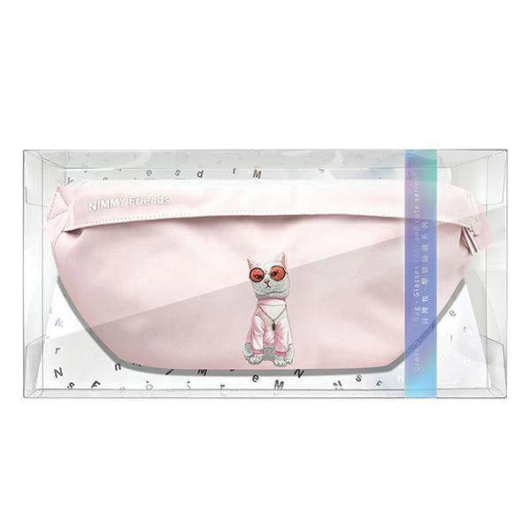 Nimmy Friends Glasses Cool Cat Shoulder Crossbody Bag Pink - N-YJ-XB-04