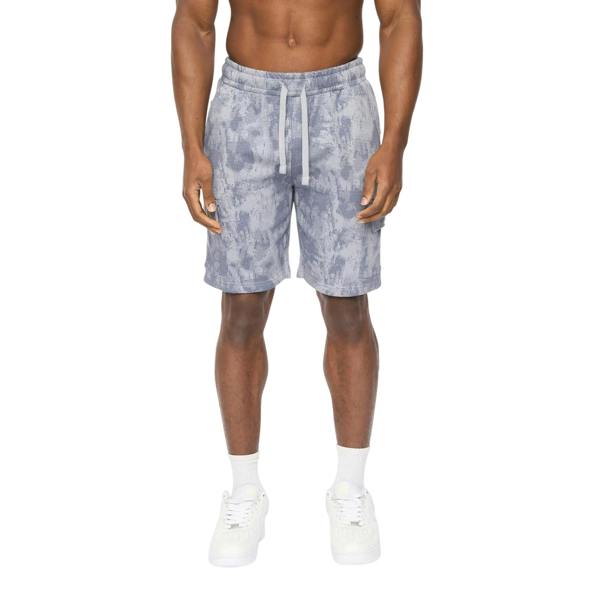 Crosshatch Mens Bardon Camo Cargo Shorts - Light Steel Camo - 