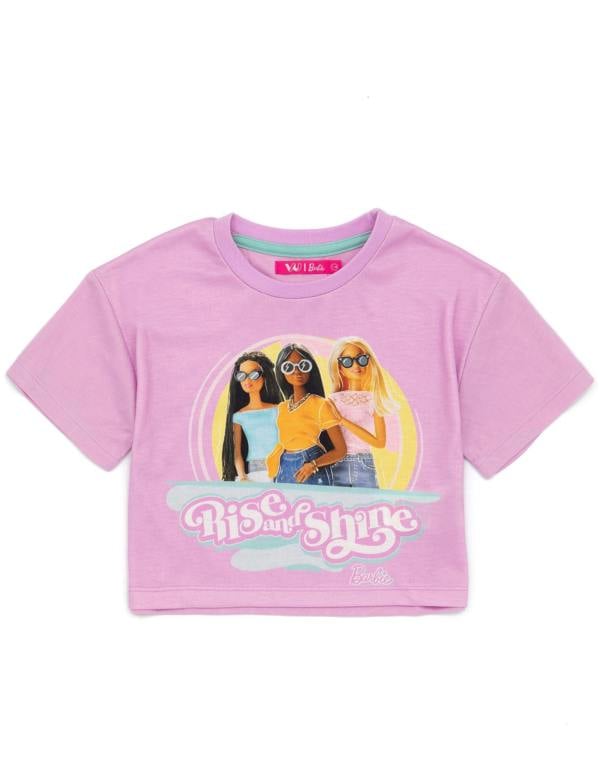 Barbie Girls Pink Short Sleeve Short Leg Pyjama Set