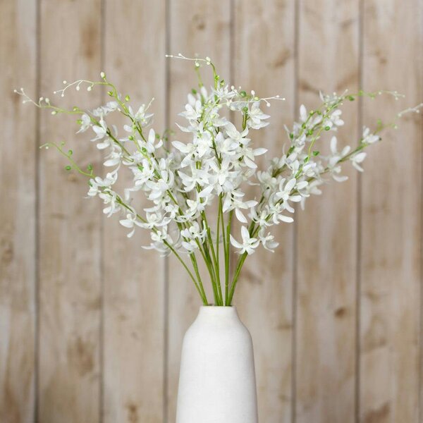 Wyld Haus Set of 3 Artificial Flowers  White Cymbidium Sprays