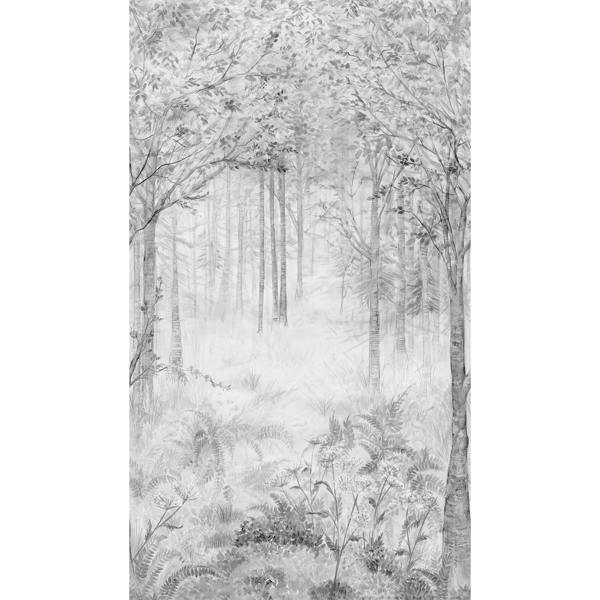 Grandeco Fairytale Trees Grey 3 panel repeatable Mural 1.59 x 2.8m
