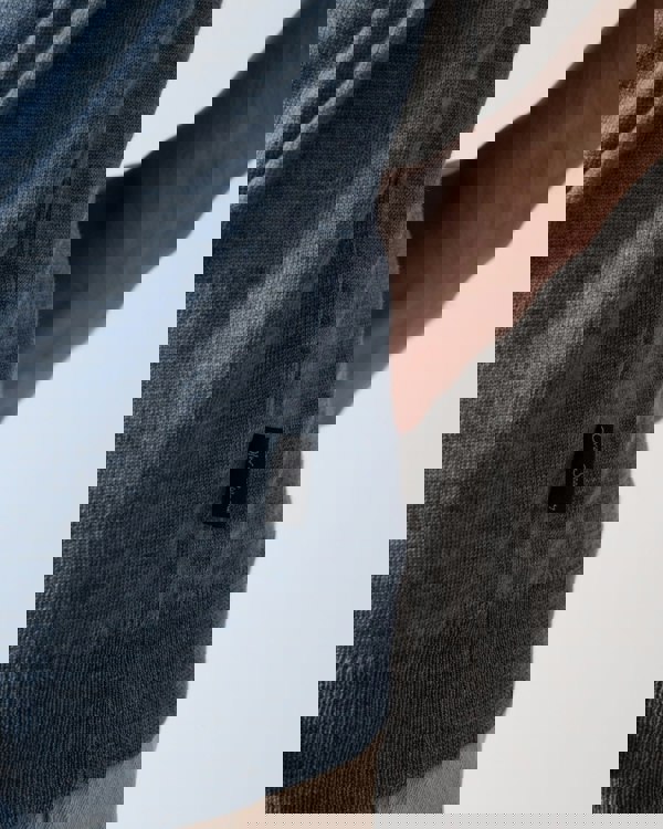 Oliver Sweeney Curragh Mens 1/4 Zip Funnel Neck Merino Wool Jumper - Mid Blue