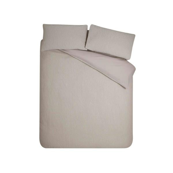 Crinkle Seersucker Natural Duvet Cover Set