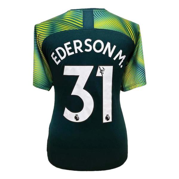 Unbranded Ederson signed Manchester City player issue shirt — Unframed
