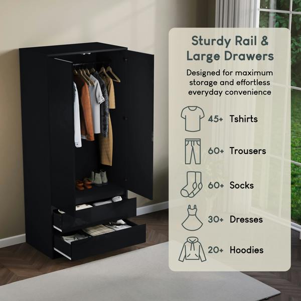 Vida Designs Glinton 2 Door 2 Drawer Wardrobe