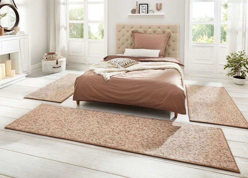 The Rugs Tufted Wool-Look 3-Piece Bedside Runner Rug Set