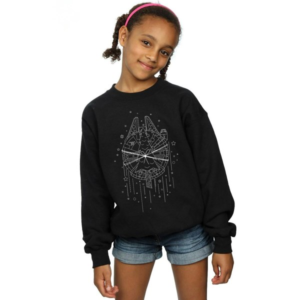 Star Wars Girls Millennium Falcon Christmas Tree Delivery Sweatshirt - Black