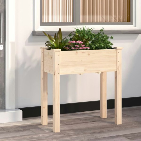 Berkfield Planter with Liner 71x37x76 cm Solid Wood Fir