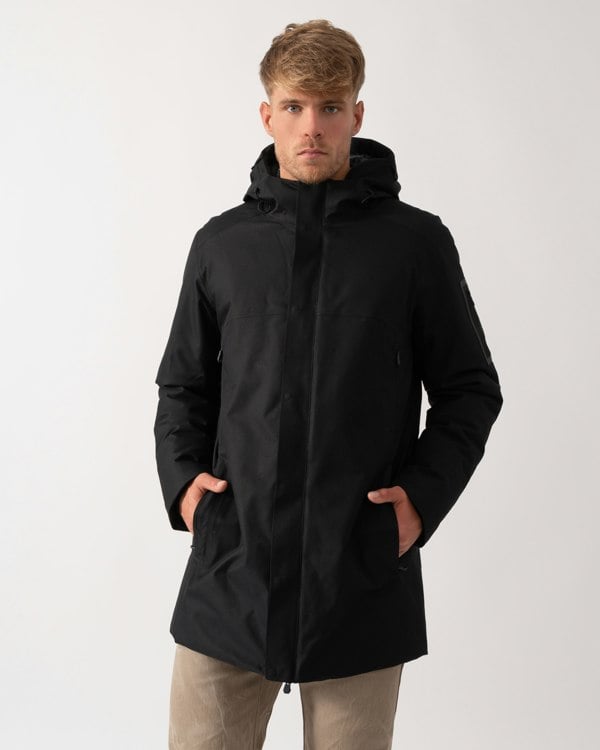 BOSS Green Hexatech Mens Parka - Black 001 - CHO - Designer Mens Parka Coats