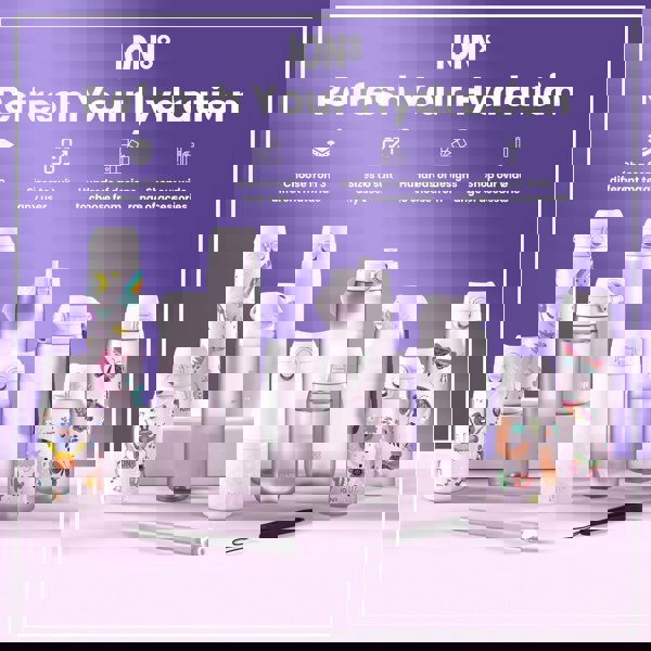 ION8 Leak Proof 1 Litre Water Bottle, Stainless Steel, Lilac Dusk, 1L