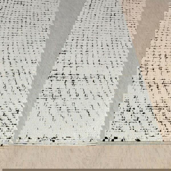 Livabliss Freud-Modern Ivory Black High Pile Rug