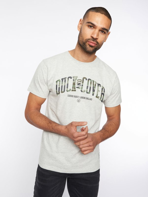 Duck and Cover Shaffer T-Shirt - Grey Marl