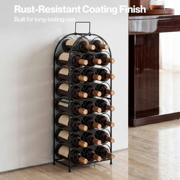 Levede Wine Rack 23 Bottles Freestanding Storage Organiser Stand Home Black