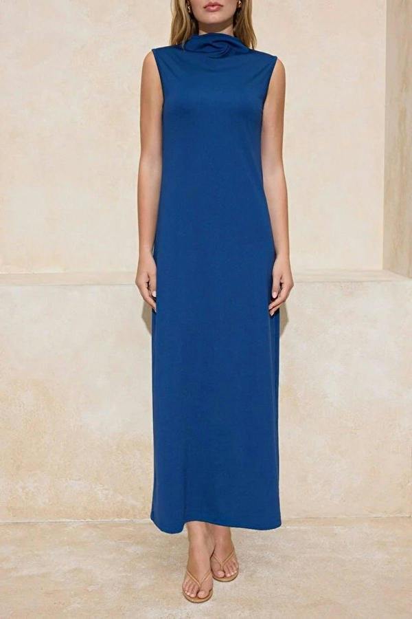 WOVCOR High Neck Sleeveless Knitted Lined Undershirt Dress