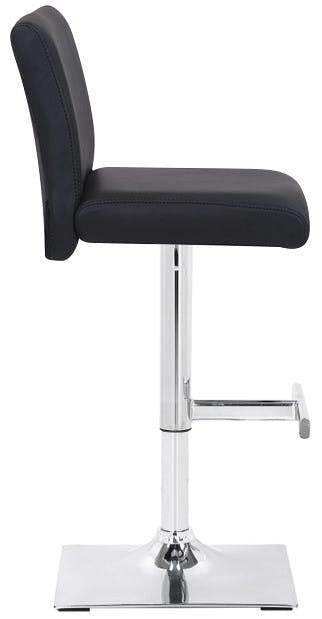 Lamboro Snella Real Leather Breakfast Bar Stool, Height Adjustable Swivel Gas Lift, Home Bar & Kitchen Barstool, Black