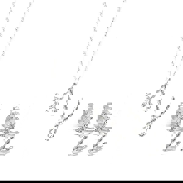 Say It With Winged Initial Earring Gift Set - Silver