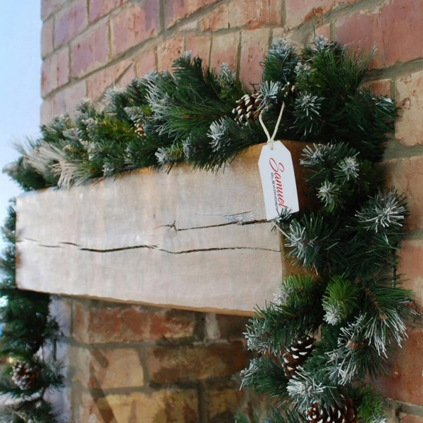 Samuel Alexander 270cm x 25cm Samuel Alexander Frosted Glacier Christmas Garland with Pine Cones