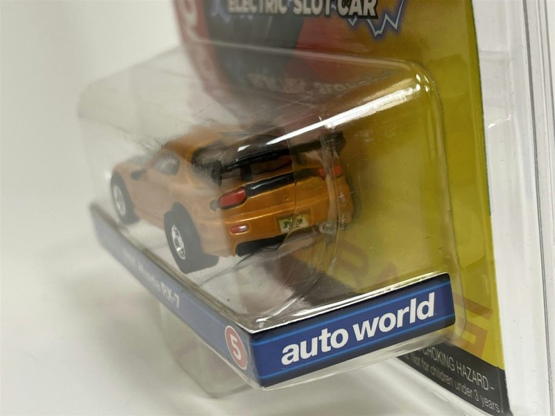 Auto World Slot Cars 1995 Mazda RX-7 Orange HO Scale Slot Car X Traction Auto World SC368-5