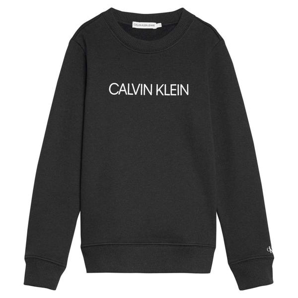 Calvin Klein Boys Institutional Crew Neck Sweatshirt - Black - 