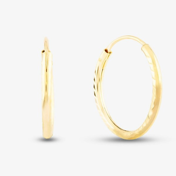 T. H. Baker 9ct Yellow Gold Sleeper Hoop Earrings 1.53.9859