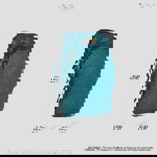 Assots London 'SARAH' Ocean Blue Vintage Natural Grain Leather Mini Crossbody Bag