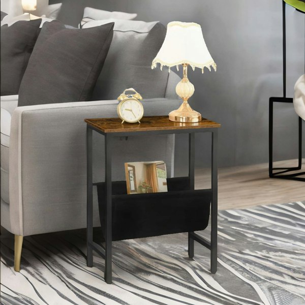 Rafaelo Mobilia Slim Sofa Side Table with Magazine Holder Sling