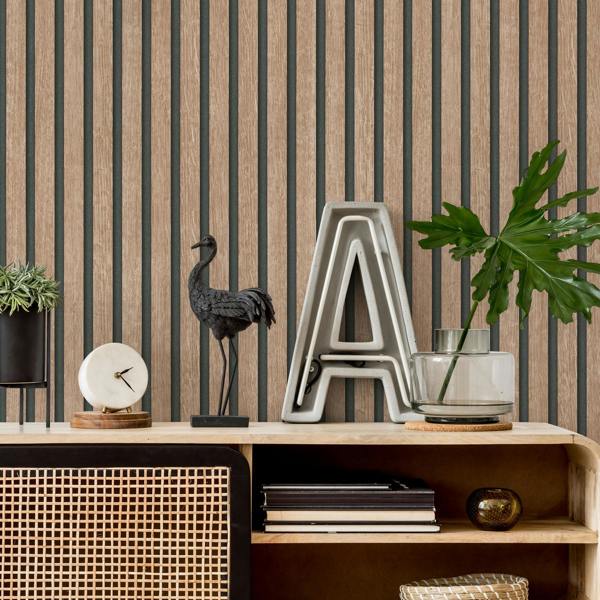 Erismann Acoustic Panel Wood Slat Realistic Wallpaper